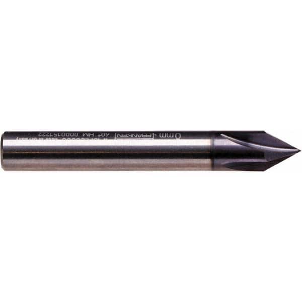 Emuge - 3/8" Diam 4 Flute Single End Solid Carbide Chamfer Mill - Exact Tool & Supply