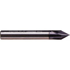 Emuge - 1/4" Diam 4 Flute Single End Solid Carbide Chamfer Mill - Exact Tool & Supply