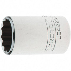 Proto - 1/2" Drive, Standard Hand Socket - 12 Points, 1-35/64" OAL, Steel, Chrome Finish - Exact Tool & Supply