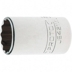 Proto - 1/2" Drive, Standard Hand Socket - 12 Points, 1-13/32" OAL, Steel, Chrome Finish - Exact Tool & Supply