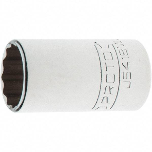 Proto - 1/2" Drive, Standard Hand Socket - 12 Points, 1-47/64" OAL, Steel, Chrome Finish - Exact Tool & Supply