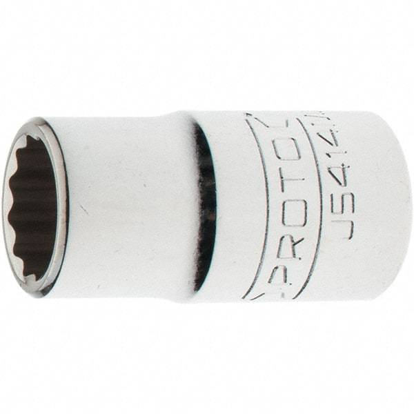 Proto - 1/2" Drive, Standard Hand Socket - 12 Points, 1-5/8" OAL, Steel, Chrome Finish - Exact Tool & Supply