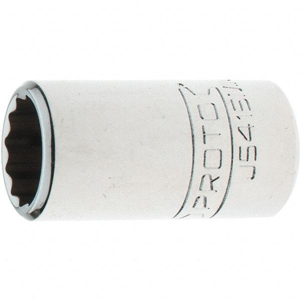 Proto - 1/2" Drive, Standard Hand Socket - 12 Points, 1-5/8" OAL, Steel, Chrome Finish - Exact Tool & Supply