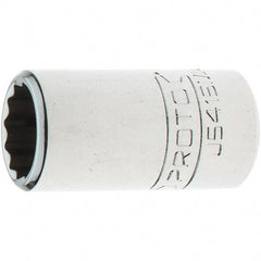 Proto - 1/2" Drive, Standard Hand Socket - 12 Points, 1-5/8" OAL, Steel, Chrome Finish - Exact Tool & Supply