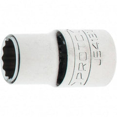 Proto - 1/2" Drive, Standard Hand Socket - 12 Points, 1-5/8" OAL, Steel, Chrome Finish - Exact Tool & Supply