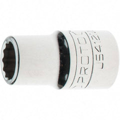 Proto - 1/2" Drive, Standard Hand Socket - 12 Points, 1-17/32" OAL, Steel, Chrome Finish - Exact Tool & Supply