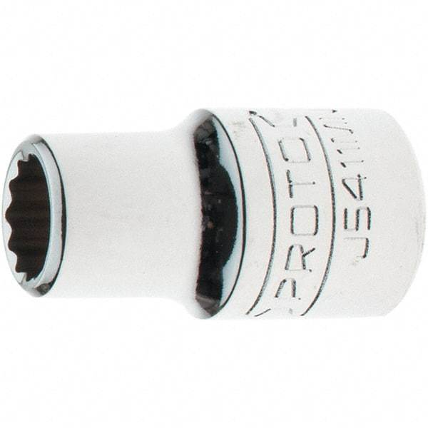 Proto - 1/2" Drive, Standard Hand Socket - 12 Points, 1-17/32" OAL, Steel, Chrome Finish - Exact Tool & Supply