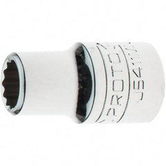 Proto - 1/2" Drive, Standard Hand Socket - 12 Points, 1-17/32" OAL, Steel, Chrome Finish - Exact Tool & Supply