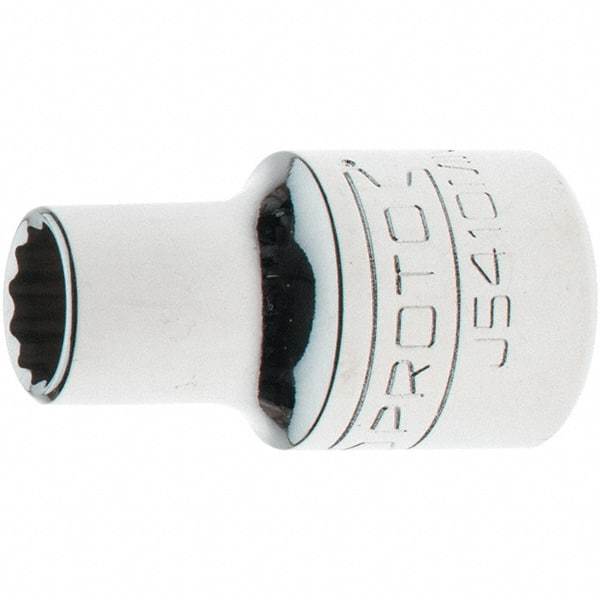 Proto - 1/2" Drive, Standard Hand Socket - 12 Points, 1-17/32" OAL, Steel, Chrome Finish - Exact Tool & Supply
