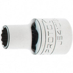 Proto - 1/2" Drive, Standard Hand Socket - 12 Points, 1-17/32" OAL, Steel, Chrome Finish - Exact Tool & Supply