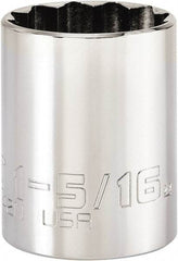 Proto - 1-5/16", 1/2" Drive, Standard Hand Socket - 12 Points, 2-3/64" OAL, Steel, Chrome Finish - Exact Tool & Supply