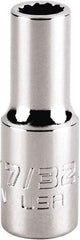 Proto - 7/32", 1/4" Drive, Standard Hand Socket - 12 Points, 1-15/64" OAL, Steel, Chrome Finish - Exact Tool & Supply
