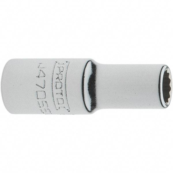 Proto - 1/4" Drive, Standard Hand Socket - 12 Points, 1-17/64" OAL, Steel, Chrome Finish - Exact Tool & Supply