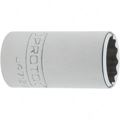Proto - 1/4" Drive, Standard Hand Socket - 12 Points, 1-17/64" OAL, Steel, Chrome Finish - Exact Tool & Supply