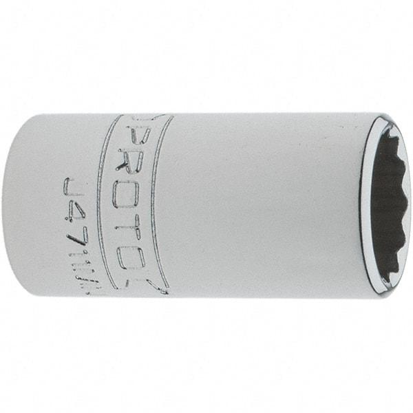 Proto - 1/4" Drive, Standard Hand Socket - 12 Points, 1-17/64" OAL, Steel, Chrome Finish - Exact Tool & Supply
