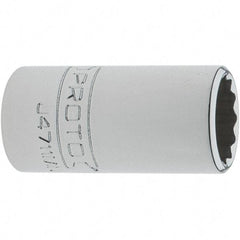 Proto - 1/4" Drive, Standard Hand Socket - 12 Points, 1-17/64" OAL, Steel, Chrome Finish - Exact Tool & Supply