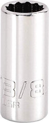 Proto - 3/8", 1/4" Drive, Standard Hand Socket - 12 Points, 1-15/64" OAL, Steel, Chrome Finish - Exact Tool & Supply