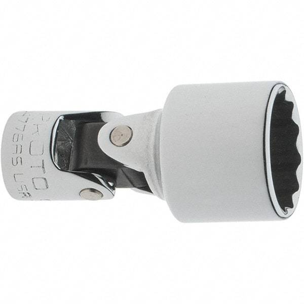 Proto - 9/16", 1/4" Drive, Standard Hand Socket - 12 Points, 1-3/4" OAL, Steel, Chrome Finish - Exact Tool & Supply