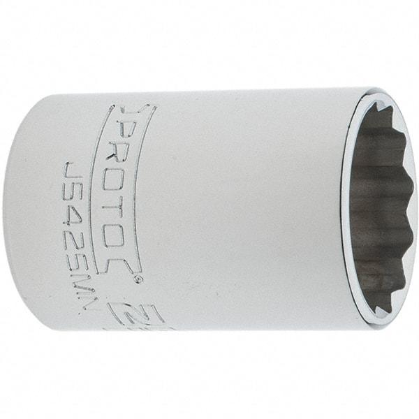 Proto - 1/2" Drive, Standard Hand Socket - 12 Points, 1-59/64" OAL, Steel, Chrome Finish - Exact Tool & Supply
