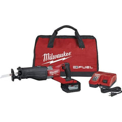 Milwaukee Tool - 18V, 3,000 SPM, Cordless Reciprocating Saw - 1-1/4" Stroke Length, Lithium-Ion 1 Battery Included - Exact Tool & Supply