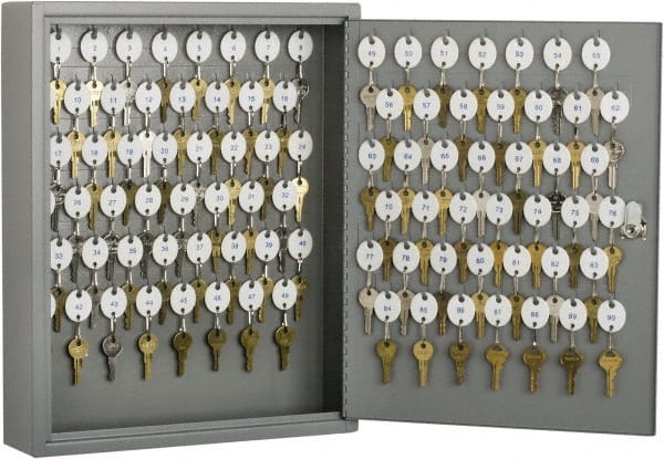 Ability One - Key Control; Type: Key Box ; Number of Keys: 90 ; Color: Gray ; Height (Inch): 17.125 ; Width (Inch): 14 ; Depth (Inch): 3.1250 - Exact Tool & Supply