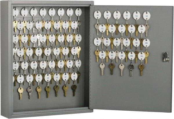 Ability One - Key Control; Type: Key Box ; Number of Keys: 70 ; Color: Gray ; Height (Inch): 17.125 ; Width (Inch): 14 ; Depth (Inch): 3.1250 - Exact Tool & Supply