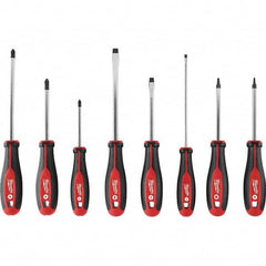 Milwaukee Tool - Screwdriver Sets Screwdriver Types Included: Philips; Slotted; Square; Torx Number of Pieces: 8 - Exact Tool & Supply