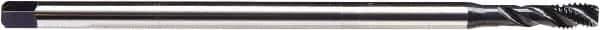 Emuge - 3/8-16 UNF, 3 Flute, NE2 Finish Cobalt, Spiral Flute, Extension Pulley Tap - Semi-Bottoming Chamfer, 7.1" OAL, 55/64" Thread Length, 2B/3B Class of Fit - Exact Tool & Supply