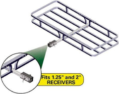 Erickson Manufacturing - Aluminum Cargo Carrier - 19-1/2" Wide x 53-1/2" Long, Silver, For Use with 1.25" Receivers & 2" Receivers - Exact Tool & Supply