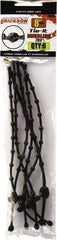 Erickson Manufacturing - 8" Long Black Rubber Reusable Cable Tie - 10 Lb Tensile Strength, 3mm Thick, 3" Max Bundle Diam - Exact Tool & Supply