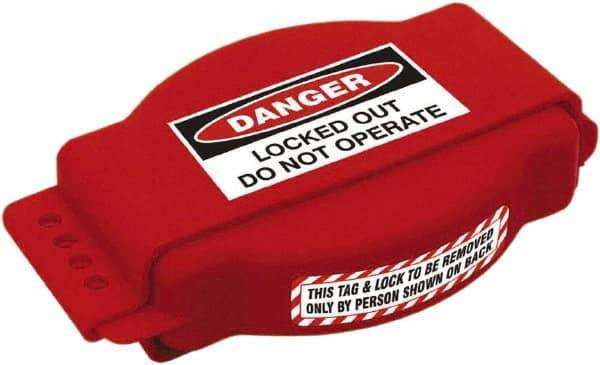 NMC - 1 to 6-1/2" Handle, Polypropylene Gate Valve Lockout - Red, 3/8" Max Shackle Diam - Exact Tool & Supply