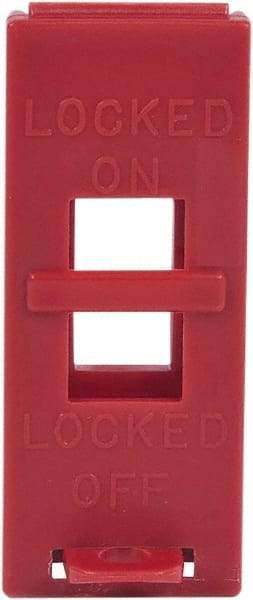 NMC - Polypropylene Wall Switch Lockout - 1/2" Lockout Length, 3-1/2" Lockout Thickness, 1-1/2" Lockout Width, 1 Padlock, English - Exact Tool & Supply