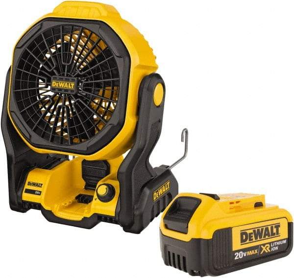 DeWALT - 7" Blade, 500 Max CFM, Cordless Fan - 20 Volts, 3 Speed - Exact Tool & Supply