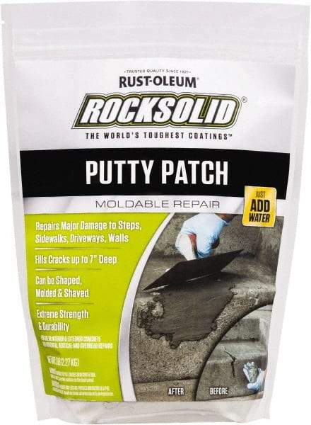 Rust-Oleum - 3 Lb Bag Concrete Putty Patch - Concrete Gray, 1.5 Sq Ft Coverage - Exact Tool & Supply
