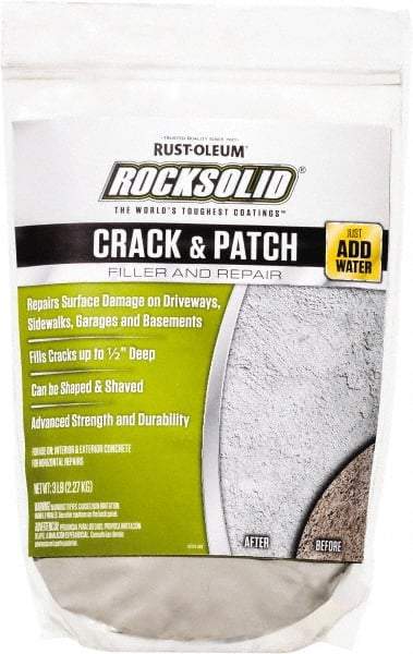 Rust-Oleum - 3 Lb Bag Crack-N-Patch - Concrete Gray, 1.5 Sq Ft Coverage - Exact Tool & Supply
