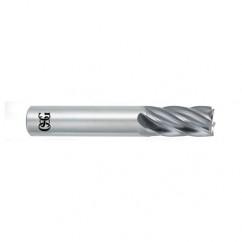 9mm Dia. x 70mm Overall Length 6-Flute Square End Solid Carbide SE End Mill-Round Shank-Center Cutting-Uncoated - Exact Tool & Supply