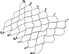 Erickson Manufacturing - Rubber Cargo Net - 70" Wide x 52" Long, Black, For Use with Pick Ups - Exact Tool & Supply