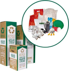 TerraCycle - 35 Gal Green & White Rectangle Recycling Container - Cardboard with Plastic Liner, Recycle Symbol, Break Room Waste Separation Graphic, 37" High x 15" Long x 15" Wide, Lid Included - Exact Tool & Supply