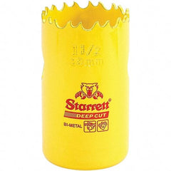 Starrett - 1-1/2" Diam, 2" Cutting Depth, Hole Saw - High Speed Steel Saw, Toothed Edge - Exact Tool & Supply