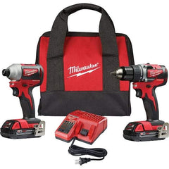 Milwaukee Tool - 18 Volt Cordless Tool Combination Kit - Includes Brushless Compact Drill/Driver & Brushless 1/4" Impact Driver, Lithium-Ion Battery Included - Exact Tool & Supply