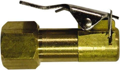 Milton - 150 Max psi Closed Check Brass Air Chuck - Clip On Chuck, 1/4 FNPT - Exact Tool & Supply