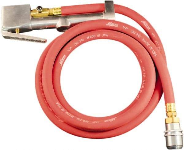 Milton - 160 Max psi Closed Check Aluminum/EPDM Inflator Gauge - Large Bore Chuck, 1/4 FNPT, 10 to 160 psi Pressure Range - Exact Tool & Supply