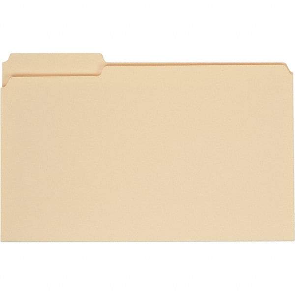 UNIVERSAL - 9-5/8 x 14-3/4", Legal, Manila, File Folders with Top Tab - 11 Point Stock, 1/3 Tab Cut Location - Exact Tool & Supply