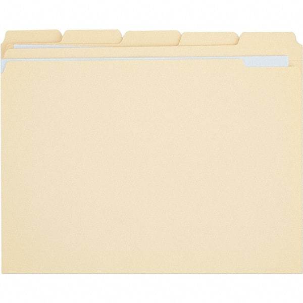UNIVERSAL - 9-5/8 x 11-3/4", Letter Size, Manila, File Folders with Top Tab - 11 Point Stock, 1/5 Tab Cut Location - Exact Tool & Supply