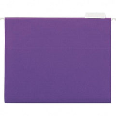 Universal One - 9-5/8 x 11-3/4", Letter Size, Violet, Hanging File Folder - 11 Point Stock, 1/5 Tab Cut Location - Exact Tool & Supply