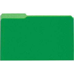 UNIVERSAL - 9-5/8 x 14-3/4", Legal, Green, File Folders with Top Tab - 11 Point Stock, 1/3 Tab Cut Location - Exact Tool & Supply