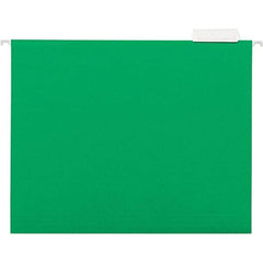 Universal One - 9-5/8 x 11-3/4", Letter Size, Bright Green, Hanging File Folder - 11 Point Stock, 1/5 Tab Cut Location - Exact Tool & Supply