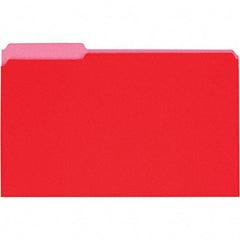 UNIVERSAL - 9-5/8 x 14-3/4", Legal, Red, File Folders with Top Tab - 11 Point Stock, 1/3 Tab Cut Location - Exact Tool & Supply
