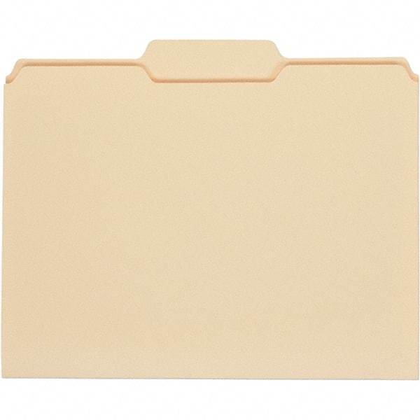 UNIVERSAL - 9-5/8 x 11-3/4", Letter Size, Manila, File Folders with Top Tab - 11 Point Stock, 1/3 Tab Cut Location - Exact Tool & Supply