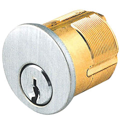 Detex - Cylinders; Type: Mortise ; Keying: Standard ; Number of Pins: 6 ; Material: Brass ; Finish/Coating: Satin Chrome - Exact Tool & Supply